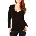 4Now Fashions Long Sleeve Casual Basic VNeck Tee