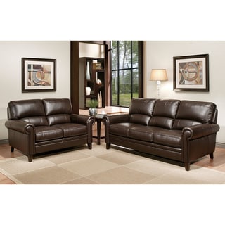 Chandler Brown Leather Sofa and Loveseat Set