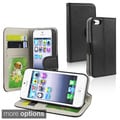 BasAcc Black Leather Wallet Case with Card Holder for Apple iPhone 5