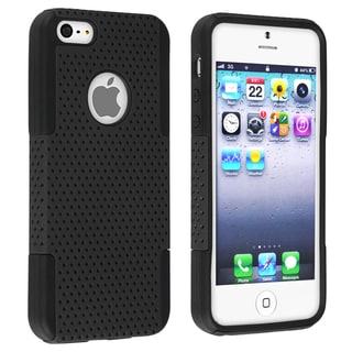 BasAcc Black/ Black Meshed Hybrid Case for Apple iPhone 5