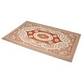 Indoor/Outdoor Orange/Ivory Flatweave Rug (6' x 9') (India)