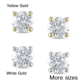 Miadora 14k White or Yellow Gold 1/4ct TDW Certified Diamond Earrings (G-H, VS1-VS2)