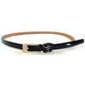 Women's Black Patent Leather Skinny Belt