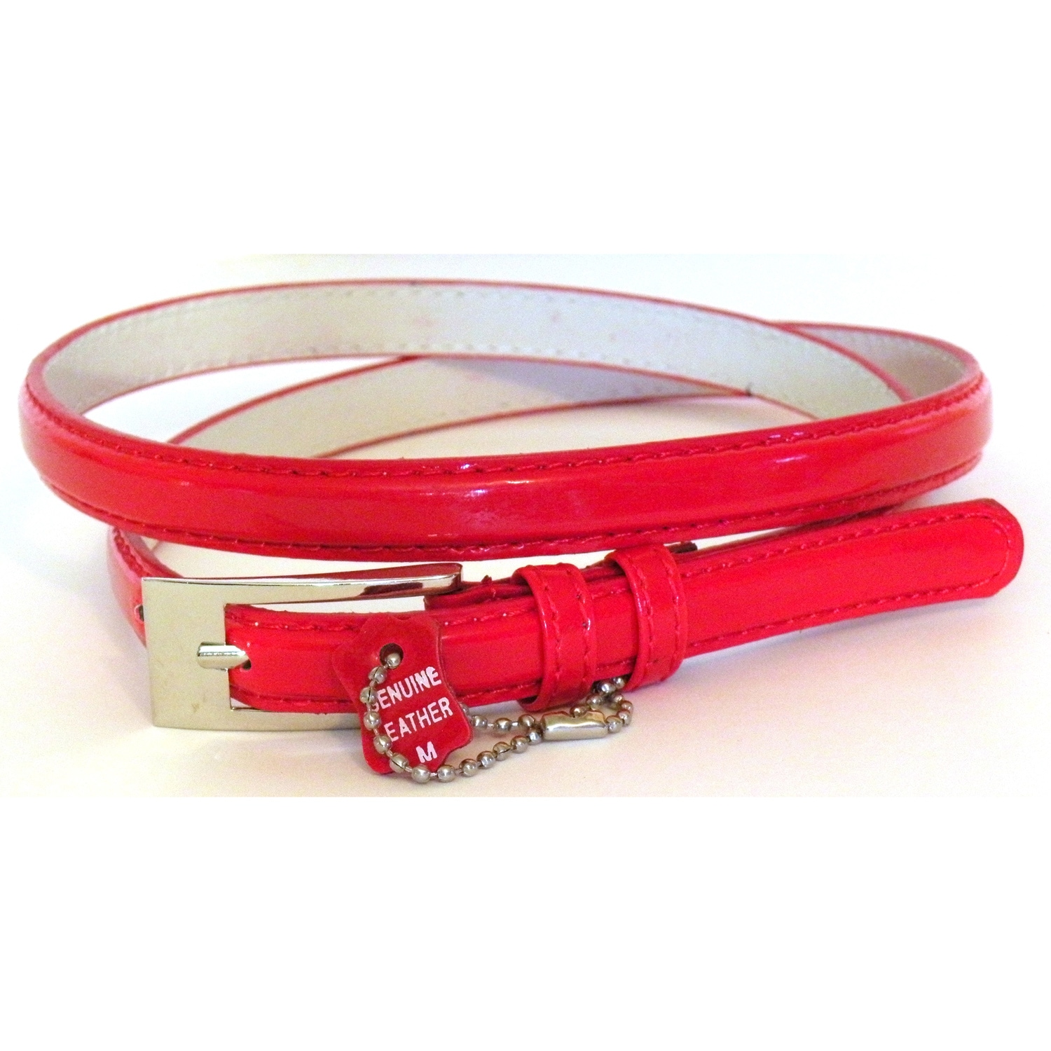 Women's Red Patent Leather Skinny Belt - Overstock Shopping - Great