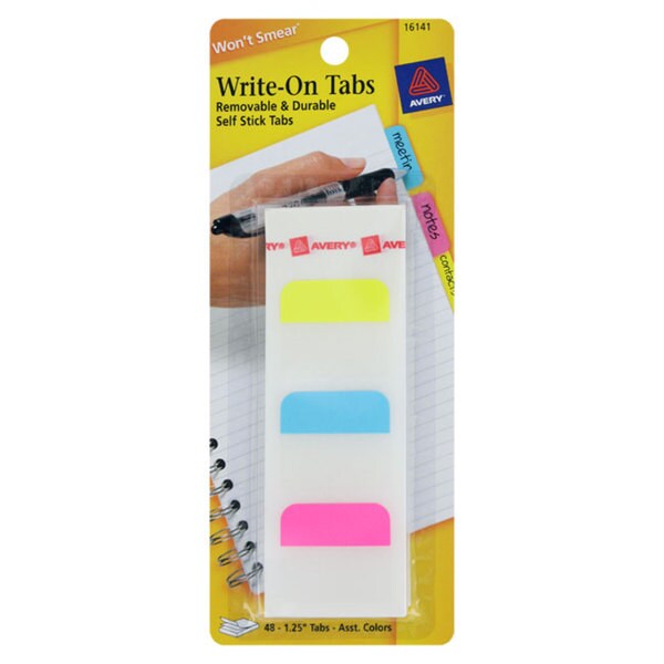 Avery Selfadhesive Writeon Index Tabs (Pack of 48) 14929868