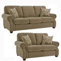 Thompson Bronze Fabric Sofa and Loveseat