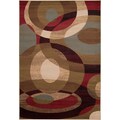 Woven Grapevine Geometric Circles Plush Rug