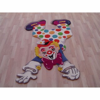 Rug Collective Handmade Kids' Clown Carved Wool Rug (3'6 x 5'6)