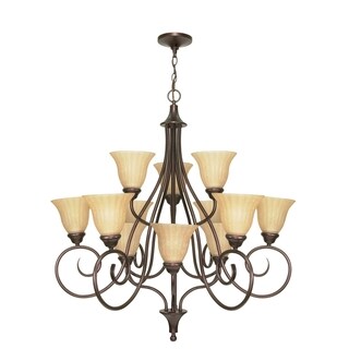 Nuvo 'Moulan' 12-light Copper Bronze Chandelier