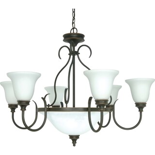 Nuvo 'Bistro' 9-light Rustic Bronze Chandelier