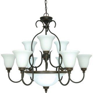 Nuvo 'Bistro' 12-light Rustic Bronze Chandelier