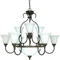 Nuvo 'Bistro' 12-light Rustic Bronze Chandelier