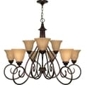 Nuvo 'Moulan' 9-light Fluorescent Copper Bronze Chandelier