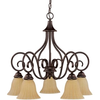 Nuvo 'Moulan' 5-light Copper Bronze Chandelier