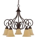 Nuvo 'Moulan' 5-light Copper Bronze Chandelier