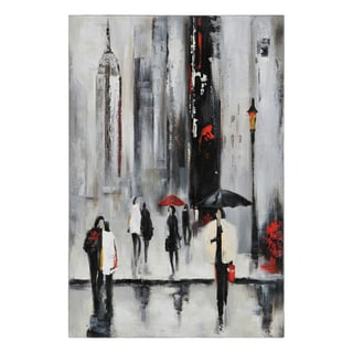 Lecavalier 'Bustling City I' Hand-painted Canvas Art