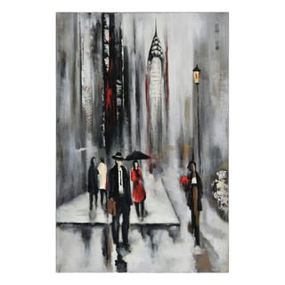 Lecavalier 'Bustling City II' Hand-painted Canvas Art