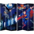 Six-Foot Tall Double Sided 'Superman and Batman' Canvas Room Divide