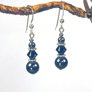 Jewelry by Dawn Hematite And Black Triple Bead Earrings