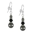 Jewelry by Dawn Hematite And Black Triple Bead Earrings