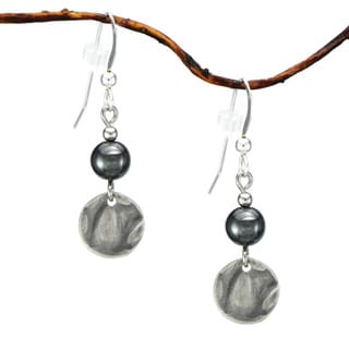 Jewelry by Dawn Hematite With Small Hammered Drop Earrings