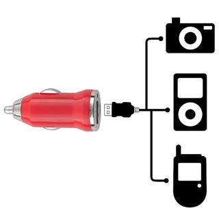 BasAcc Red Universal USB Mini Car Charger Adapter