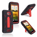BasAcc Red Hard/ Black Skin Hybrid Case with Stand for HTC One X