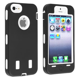 BasAcc White Hard/ Black Skin Hybrid Case for Apple iPhone 5