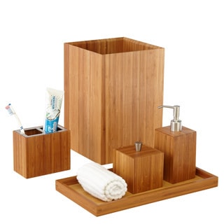 Seville Classics 5-piece Bamboo Bath and Vanity Set