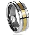 Daxx Men's Tungsten Carbide Grooved Goldplated Band (8 mm)