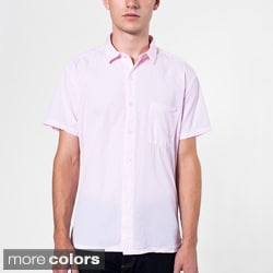 American Apparel Men's Italian Cotton Short Sleeve Button-Up-Image