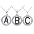 Miadora Sterling Silver Black Diamond Initial Necklace