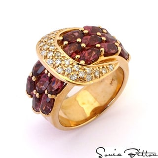 Sonia Bitton 14k Gold Rhodolite and 1/4ct TDW Diamond Ring (G-H, SI1-SI2)