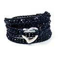 Twilight Dreams Heart, Skull, or Peace Crystal Wrap Bracelet (Thailand)