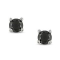 Miadora Sterling Silver 1/4ct TDW Black Diamond Solitaire Earrings