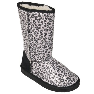 Journee Kids Girl's 'K-ugena-leo' Faux Suede Mid-calf Leopard Print Boots