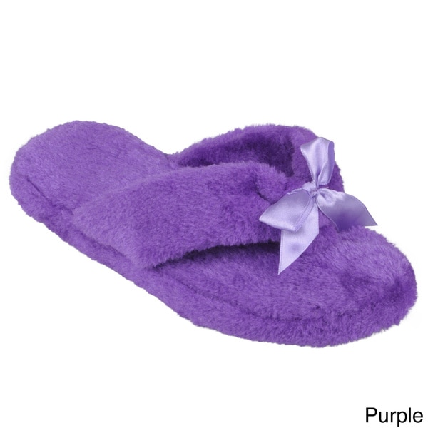 Journee Collection Womens Fleece Lined Flip Flop Slippers - Overstock ...