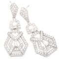 Plutus Sterling Silver Cubic Zirconia Antique-style Dangle Earrings