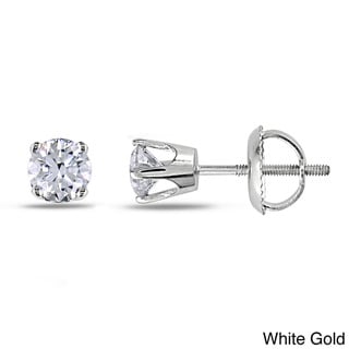 Miadora 14k Gold 3/4ct TDW Diamond Solitaire Stud Earrings (I-J, I2-I3)
