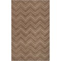 Hand-crafted Solid Brown Chevron Buda Wool Rug