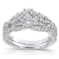 14k White Gold 1/2ct TDW Diamond Braided Bridal Rings Set (H-I, I1-I2)