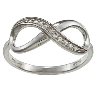 La Preciosa Sterling Silver White Topaz Infinity Ring