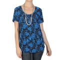 Journee Collection Women's Contemporary Plus Short-sleeve Print Shirt