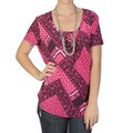 Journee Collection Women's Contemporary Plus Short-sleeve Print Shirt