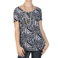 Journee Collection Women's Contemporary Plus Short-sleeve Print Shirt