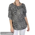 Tressa Designs Women's Contemporary Plus Scoop Neck Leopard Print Top