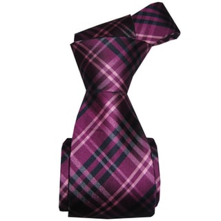 Dmitry Men's Purple Patterned Italian Silk Tie