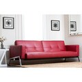 Abbyson Living Frankfurt Red Faux Leather Convertible Sofa