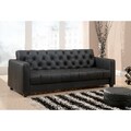 Abbyson Living Marquee Black Faux-leather Convertible Sofa