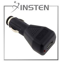 INSTEN Black PVC Universal 12-to-24-volt USB Car Charger Adapter